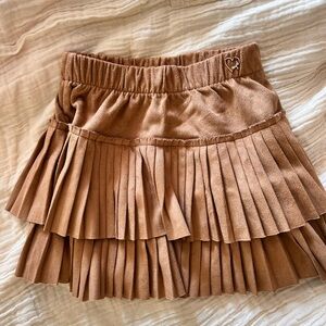 Mayoral Pleated Suede brown Girls Skirt